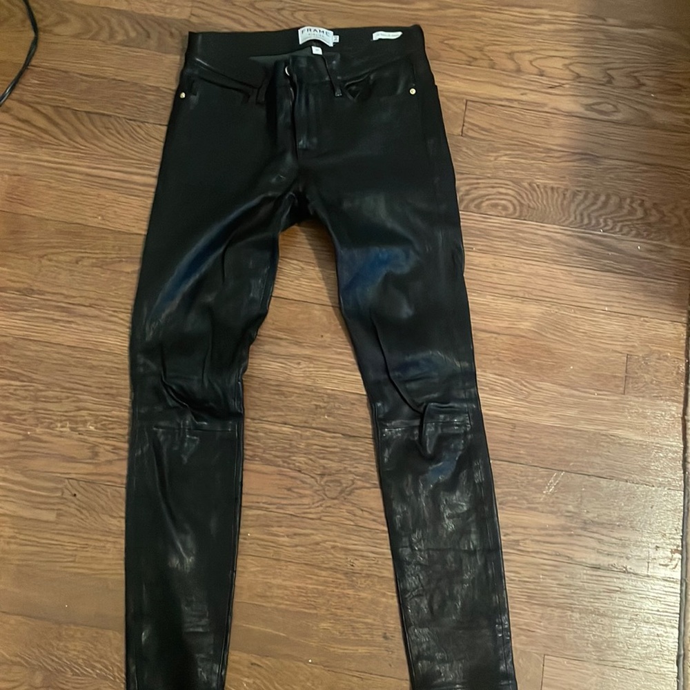 Frame 100 percent lamb leather pants